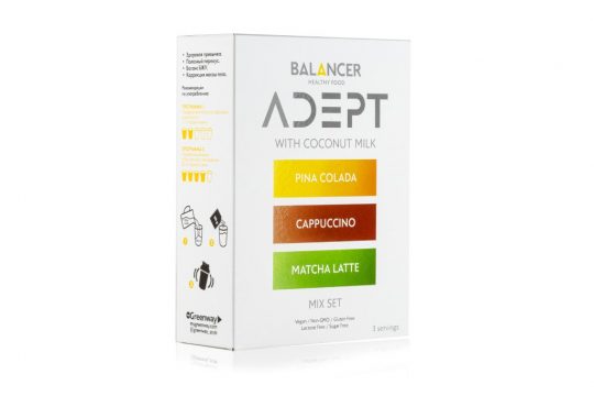 Коктейль BALANCER ADEPT «MIX SET» (cappuccino, matcha latte, pina colada with coconut milk), 3 шт. 7